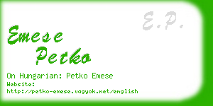 emese petko business card
